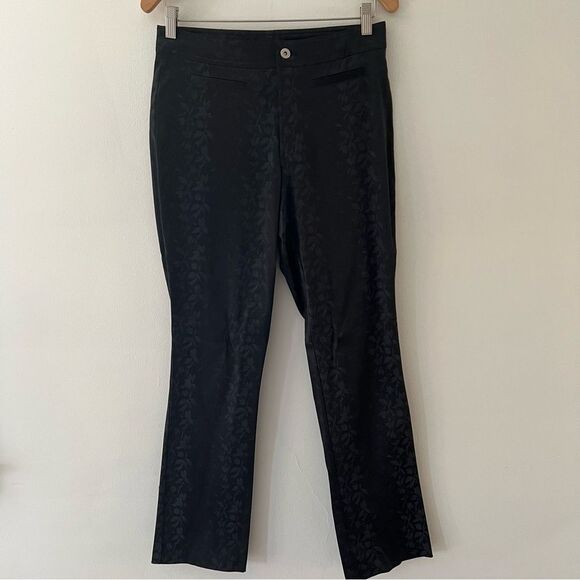 Guess Vintage Pants Black Jacquard Textured Trousers Size 30 Bootcut - Picture 2 of 7